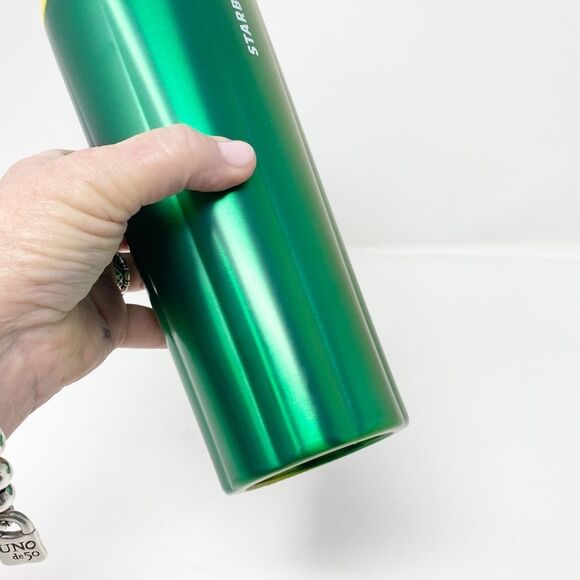 STARBUCKS LIME SPECKLE STAINLESS STEEL COLD CUP VENTI NWT - Picture 7 of 16